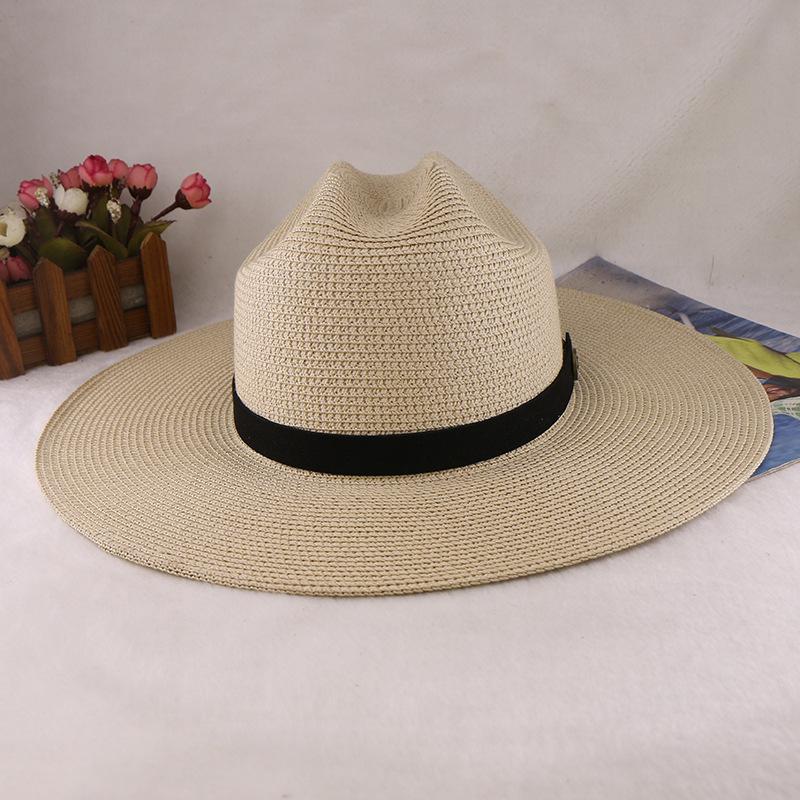 

Мужская ковбойская шляпа для весны и лета, дорожная кепка-козырек для отпуска, уличная шляпа для защиты от солнца, шляпа для рыбалки, складная, ветрозащитная, цилиндр L（58-60cm） бежевый