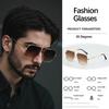 Vintage Sunglasses For Men Double Beam Design Wide Border Sunglasses Retro Commuting Glasses Men'S Handsome First Choice
