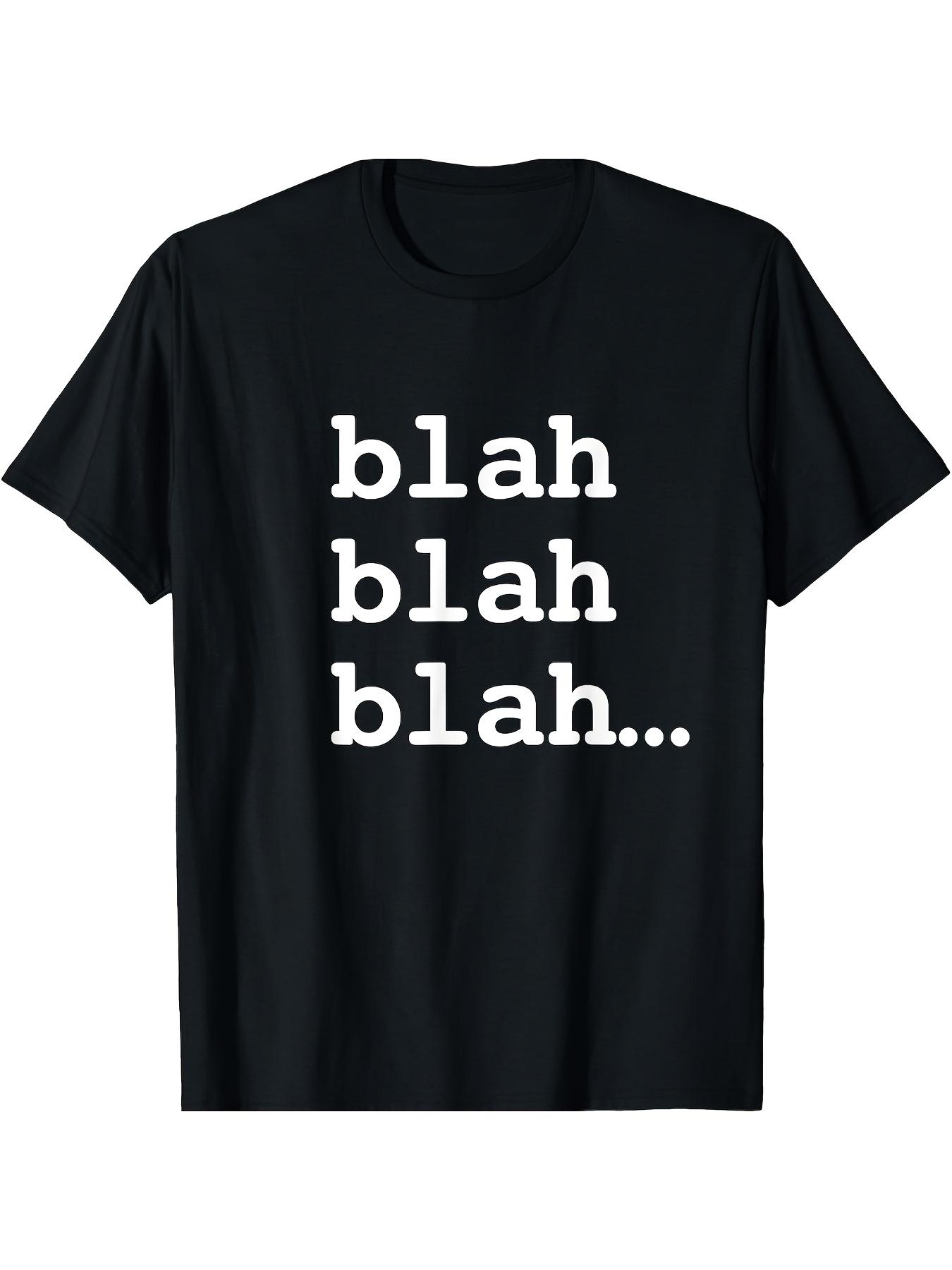 blah blah blah... Graphic T-shirt - Minimalist Everyday Casual Tee with Bold Vertical text S