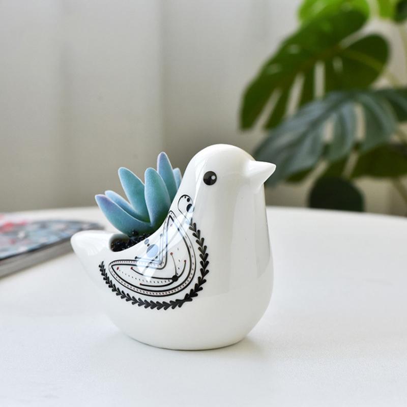 Cute Bird Flower Pot Ceramics Succulent Pot Planter Home Decor Indoor Decoration Desktop Ornaments Bonsai Plant Pot