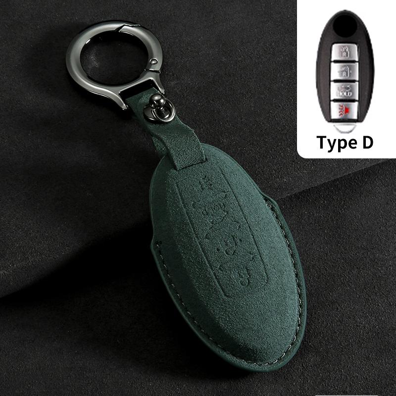 Suede Car Key Case Cover Fit For Q50 Q60 Q70 Qx50 Qx60 Qx70 G25 Fx Jx35 Fx25 Fx35 Ex37 Non-Oem Key Fob Protector