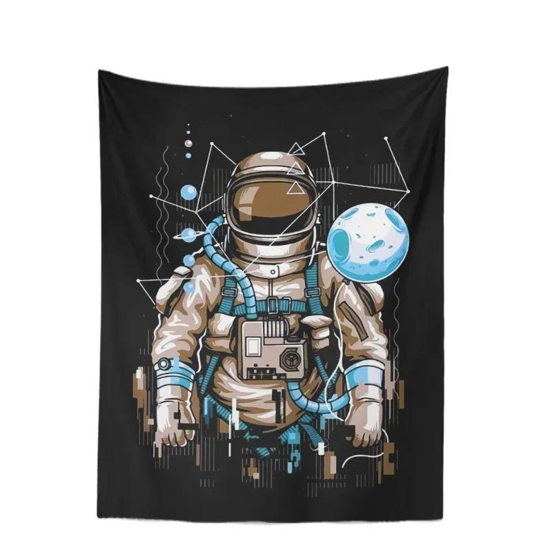 Space Skateboarding Astronaut Tapestry Unique Cosmic Design Perfect for Bedroom Decor Large Wall Hanging Artwork