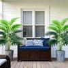 3pcs Outdoor Artificial Green Plants, High Simulation Palm Tree Sets, Indoor/outdoor Use, Excluding Flower Pots.
