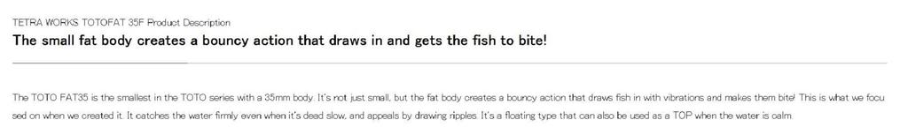 Duo Tetra Works Toto Fat 35 mm Floating Lure CCC0653 (9869)