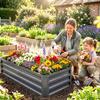 Rectangle Raised Garden Bed Box with Weatherized Steel Frame for Vegetables, Flowers, & Herbs, 120 cm x 60 cm x 30.5 cm, Light Grey