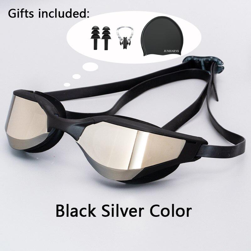 Meslek Yarış Yüzme Gözlüğü Kaplama Su Geçirmez UV Koruması Yarışma Buğu Önleyici Gözlükler Açık Hava Maç Gözlükleri