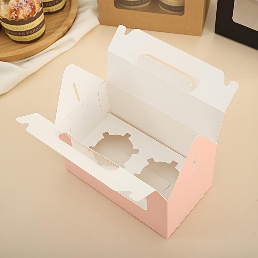 18pcs Cake Boxes Leak Proof Cake Produce Box with Lid Handle and Clear Window Gift Packing Box Portable Cake Sealed Box for Home Kitchen and Bakery
