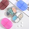Portable Double Layer Pill Organizer with Eight Compartments Secure Sealed Storage Box for Daily Medication Management