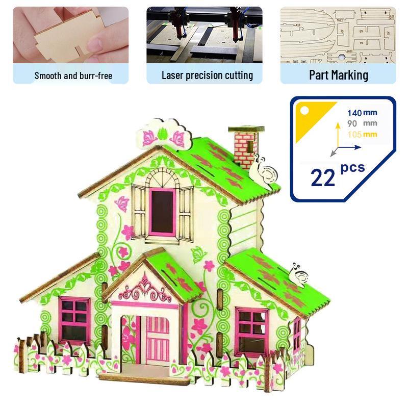 DIY 3D Wooden Building Puzzle - Children's Educational Assembly Toy