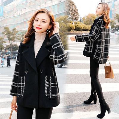 Upgrade Your Look: Short Woolen Jacket with Faux Golden Mink Hair for Petite Women