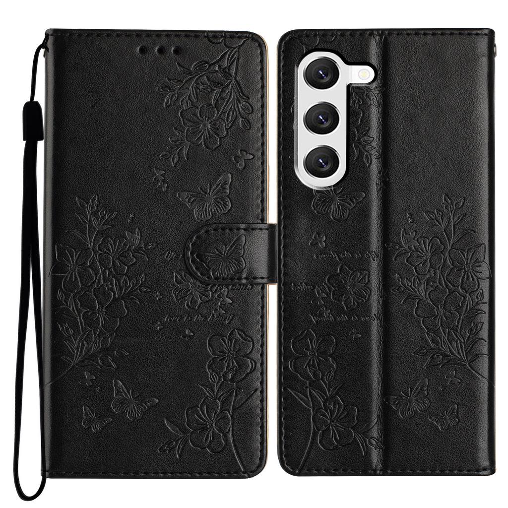 For Samsung Galaxy S23 Case Butterfly Floral Imprint Leather Phone Cover with Wallet