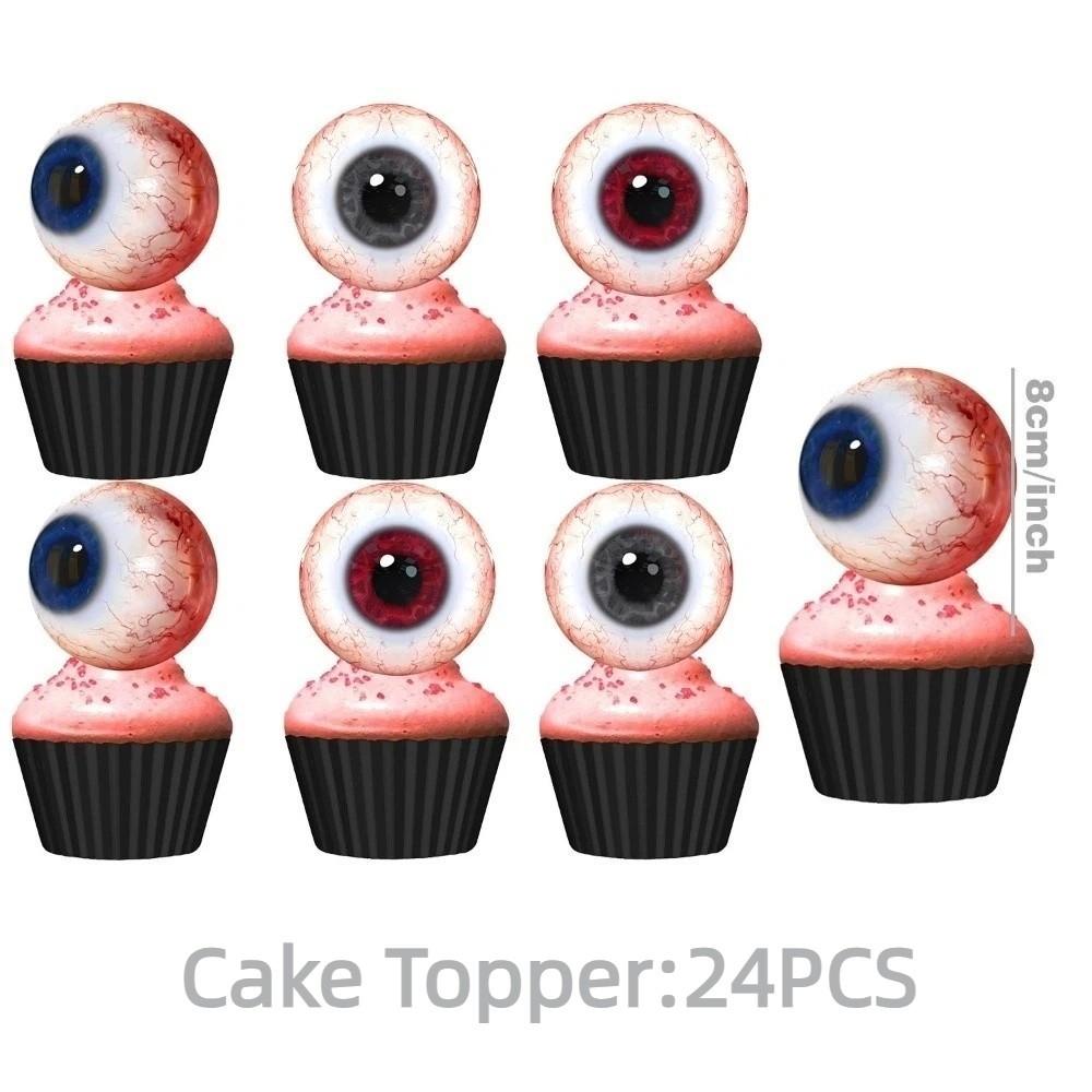 Plates Eyeballs Disposable Tableware Tablecloth Paper Cup Halloween Party Dinnerware Popcorn Box Cake Border 1pc