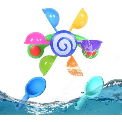Baby Bath Toy Set,Bath Toy Set with 2 Spoons and Suction Cup,Water Toy Baby Colorful Water Wheels Water Toy Baby, Water Toy Bathing Fun for Girls Boys