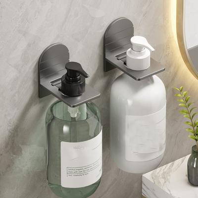 Metal Self-Adhesive Shampoo Bottle Shelf Free of Punch Shower Gel Liquid Bottle Holder Bathroom Shelf Organizer Hook