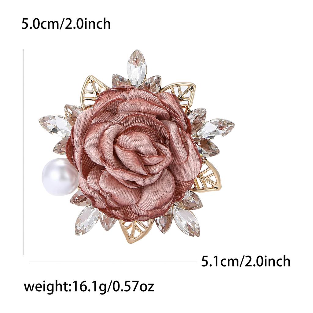 Fashion Rhinestone Fabric Flower Brooch Exquisite Versatile Women'S Suit Dress Corsage Ornament Pin