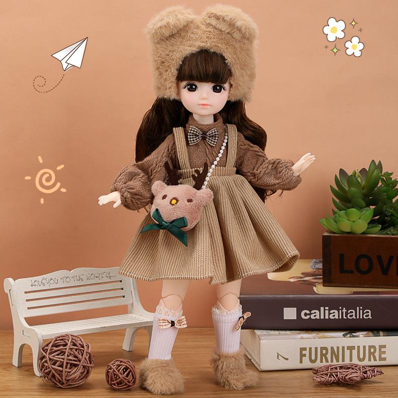 

30см 6-шарнирная кукла BJD принцесса с детским лицом - Идеальный подарок на день рождения для девочек 30cm Full Doll as Shown