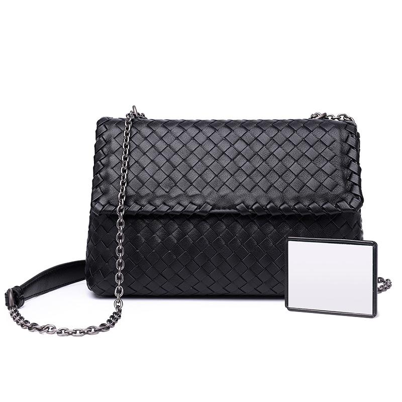 +New Shoulder Bag+Cross Border Trend Shoulder Cross Bag Dual Purpose Chain Bag Hand Woven Women's Bag