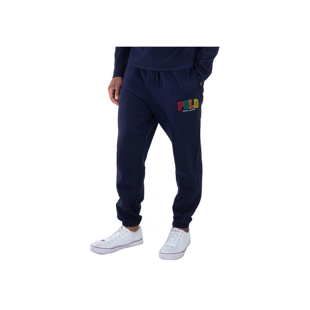 Polo Ralph Lauren Logo Letter Print Drawstring Cuffed Knit Sweatpants Men Sweatpants Navy-Blue 710899183-001