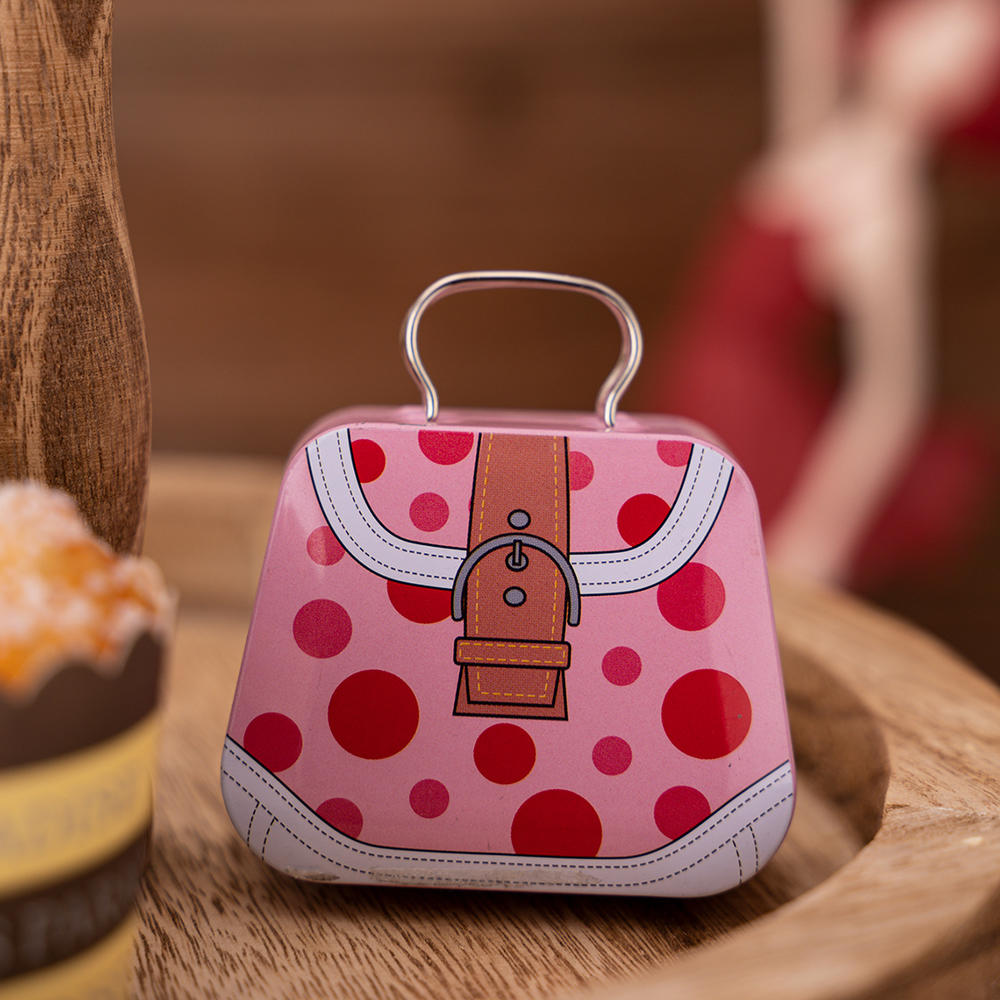 Christmas Decoration 2025 Metal Box Handbag Shape Tin Jar Jewelry Storage Case Kids Gift Can Storage Boxes 2026 Xms Party Decors