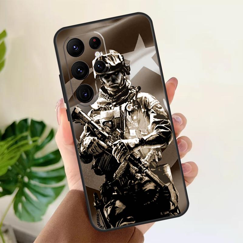 Military Army Special Forces Soft Case For Samsung Galaxy S21 S22 S23 S24 S25 Ultra S9 S10 Plus S20 FE S24 FE Phone Cover