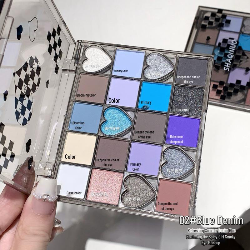 

SHAQINUO Heartbeat Eyeshadow Palette: 20 Shimmer, Matte, and Glitter Earth Tones for Smoky Eye Makeup