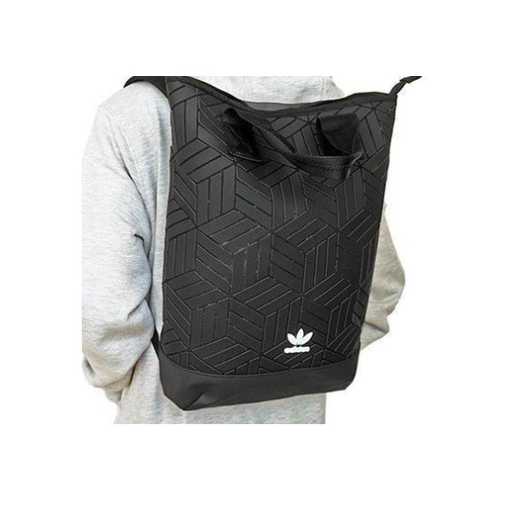 adidas Originals Batoh s logem a zipem s velkou kapacitou Unisex Batoh Černý DV0202