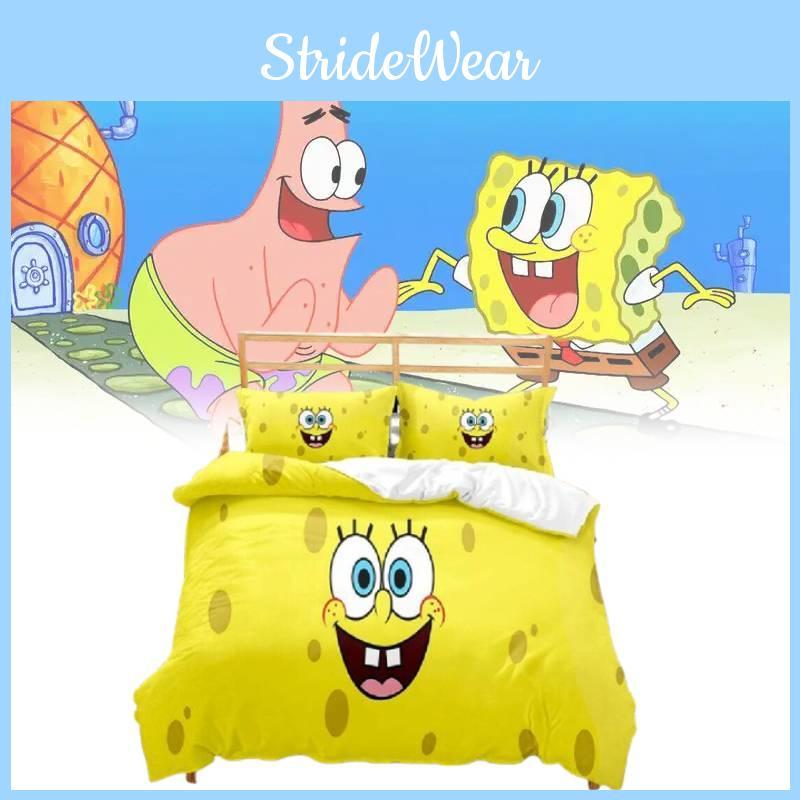 Spongebob Squarepants Bedding Set With Polyester Fabric For Kid And Teens Sleep Decor