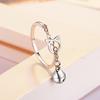XIYANIKE Hot Sale New Cute Simple Fashion Cat Head Chain Dangler Bell Ring Unique Opening Adjustable Statement Jewelry For Women