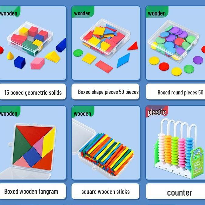 

Second Semester First Grade Math Tools: Tangram & Abacus Set for Cognitive Learning