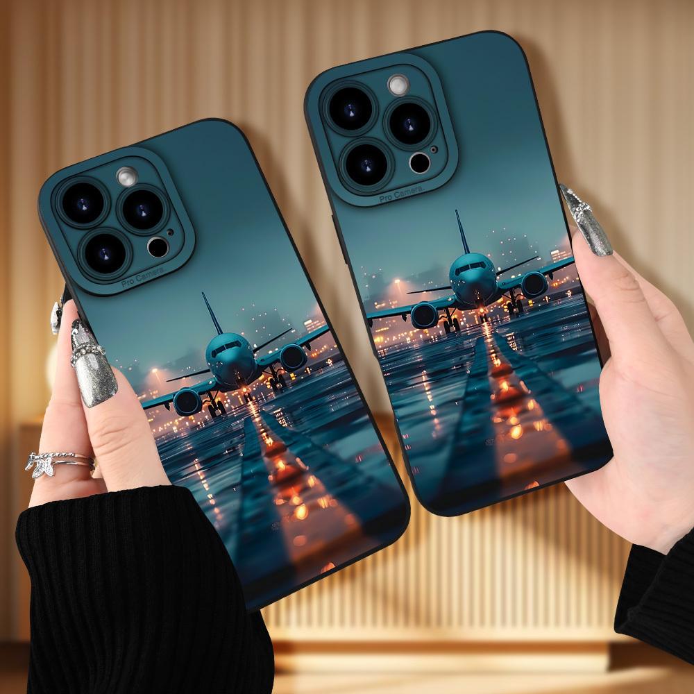 Creative airplane pattern phone case suitable for iPhone 17 16 15 14 13 12 11 Pro/Max/Plus anti drop and shockproof back cover