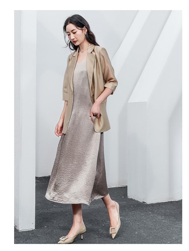Five Sleeve Loose Thin Suit Jacket for Women's Summer Temperament Versatile Suit Top
