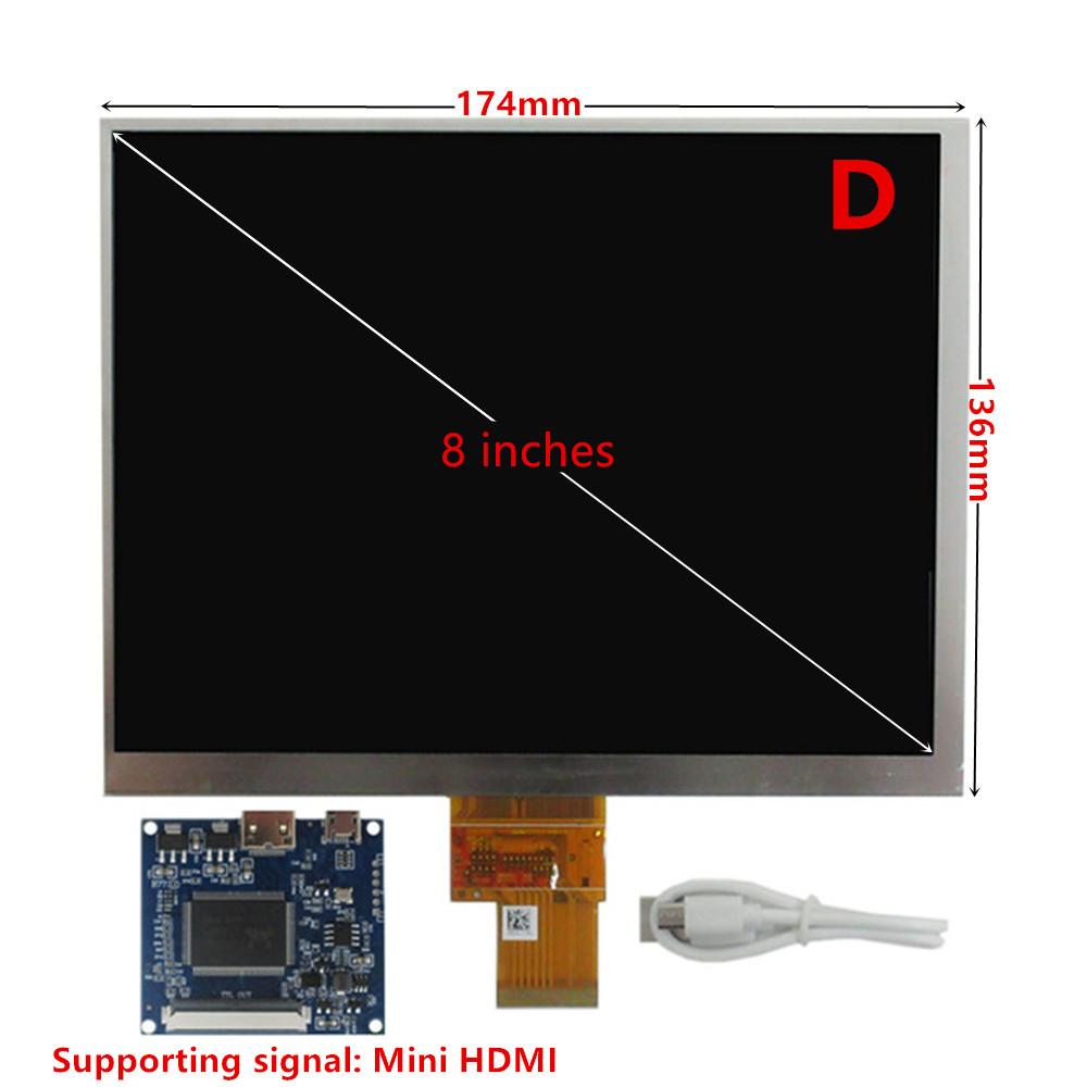 8 Zoll 1024*768 IPS LCD Bildschirm Display und Treiber-Steuerplatine HDMI-kompatibel für DIY Lattepanda, Raspberry Pi PC Monitor