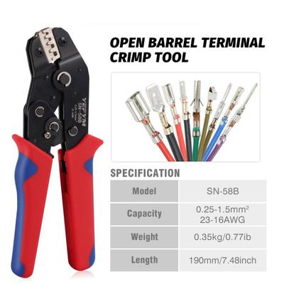 Open Barrel Terminal Crimp Tool Adjustable Gear Crimping Tool Kit Ratchet Open Barrel Terminal Tool