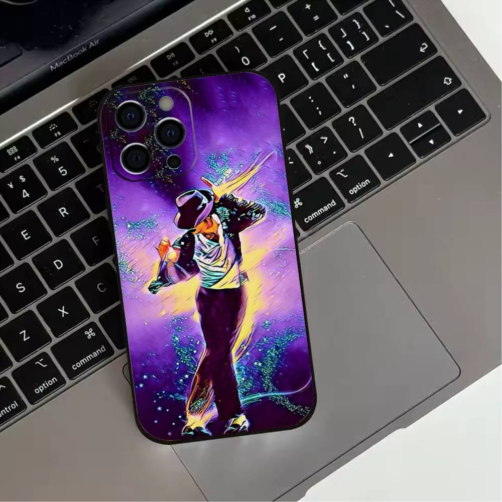 Cute Cartoon M-Michael J-Jackson  Phone Case For iPhone 17,16,15,14,13,12,11 Plus,Pro Max,XS,Soft Silicone Black Cover