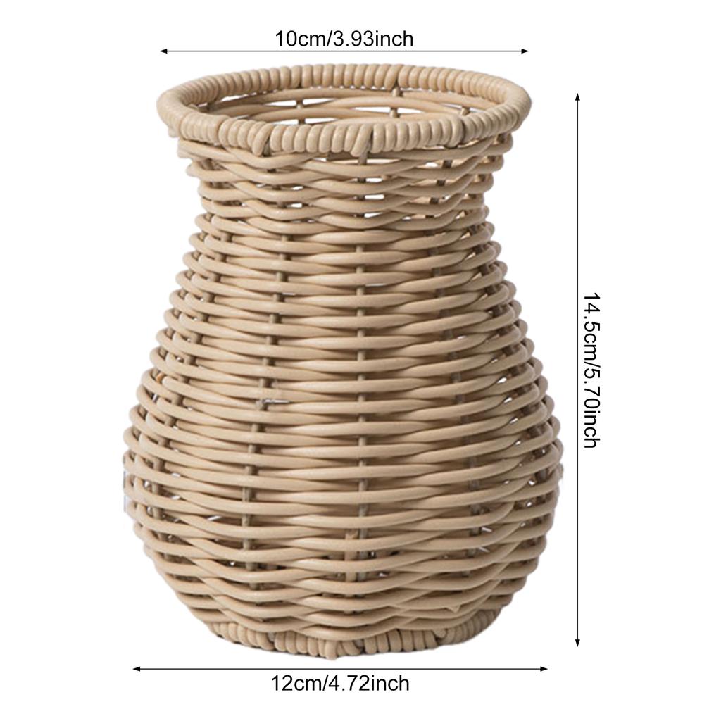 Handwoven Dried Flower Holder Rattan Effect Chic Flower Pot for Pampas Grass & Artificial Flowers