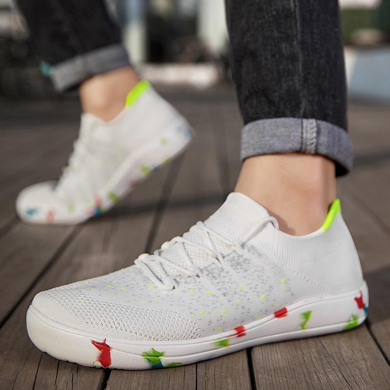 48 large size shoes 2025 spring and autumn new casual shoes men's trend sports writing light flying socks shoes