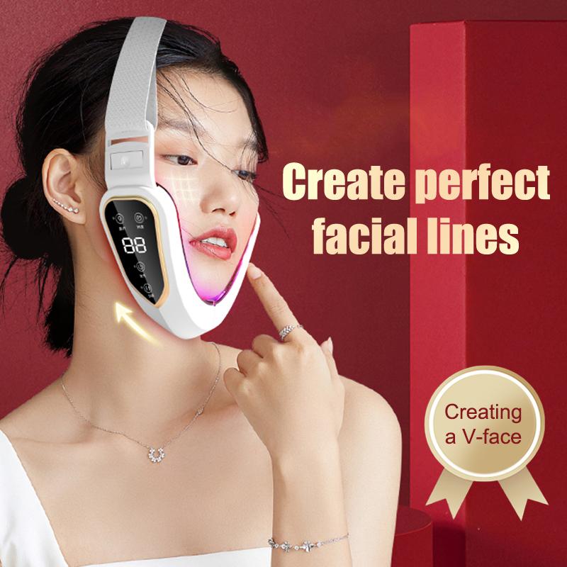 Electric V-Facial Beauty Massager, Adjustable Intensity Facial Massage Device With Lcd Display, Valentines Gift