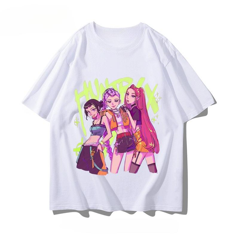 K-POP Magic Hunting Group Short Sleeve Casual Men and Women Cotton Anime Fashionable Versatile T-shirt Short Sleeve Top Clothes