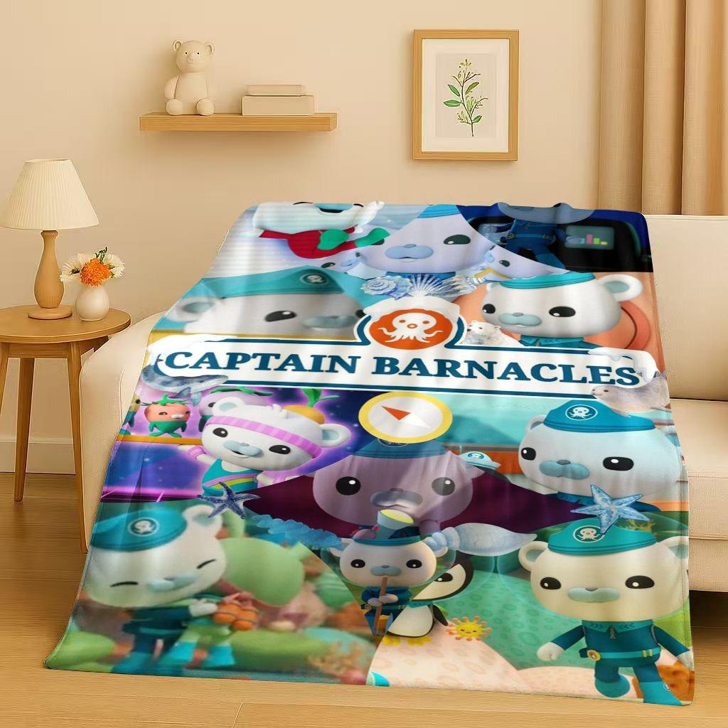 Süße Octonauts Barnacles Cartoon Flanelldecke, Ultraweiche Warme Plüschdecke für Zuhause Schlafzimmer Bett Sofa Abdeckung Büro Reise Kind