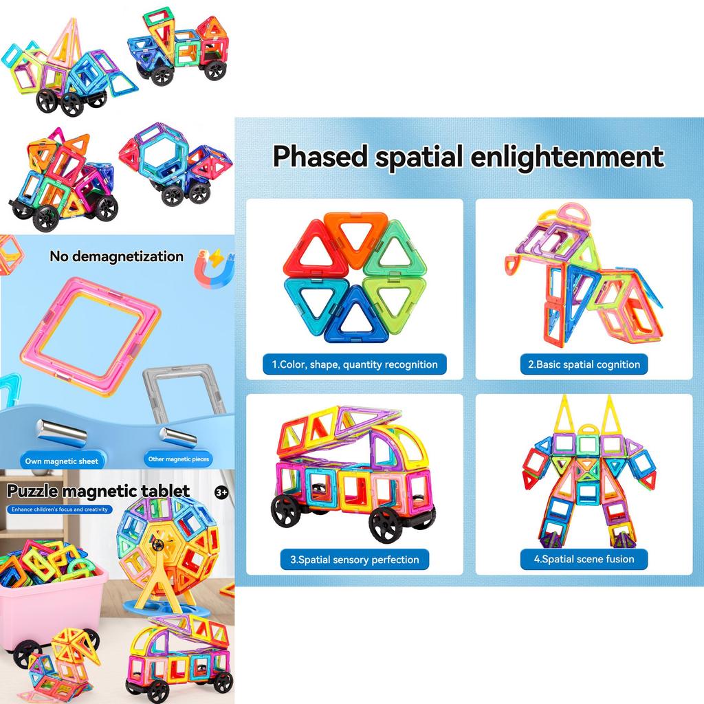 Magnetic Building Blocks Set For Boys With Colorful Dinosaur Theme Educational Toy