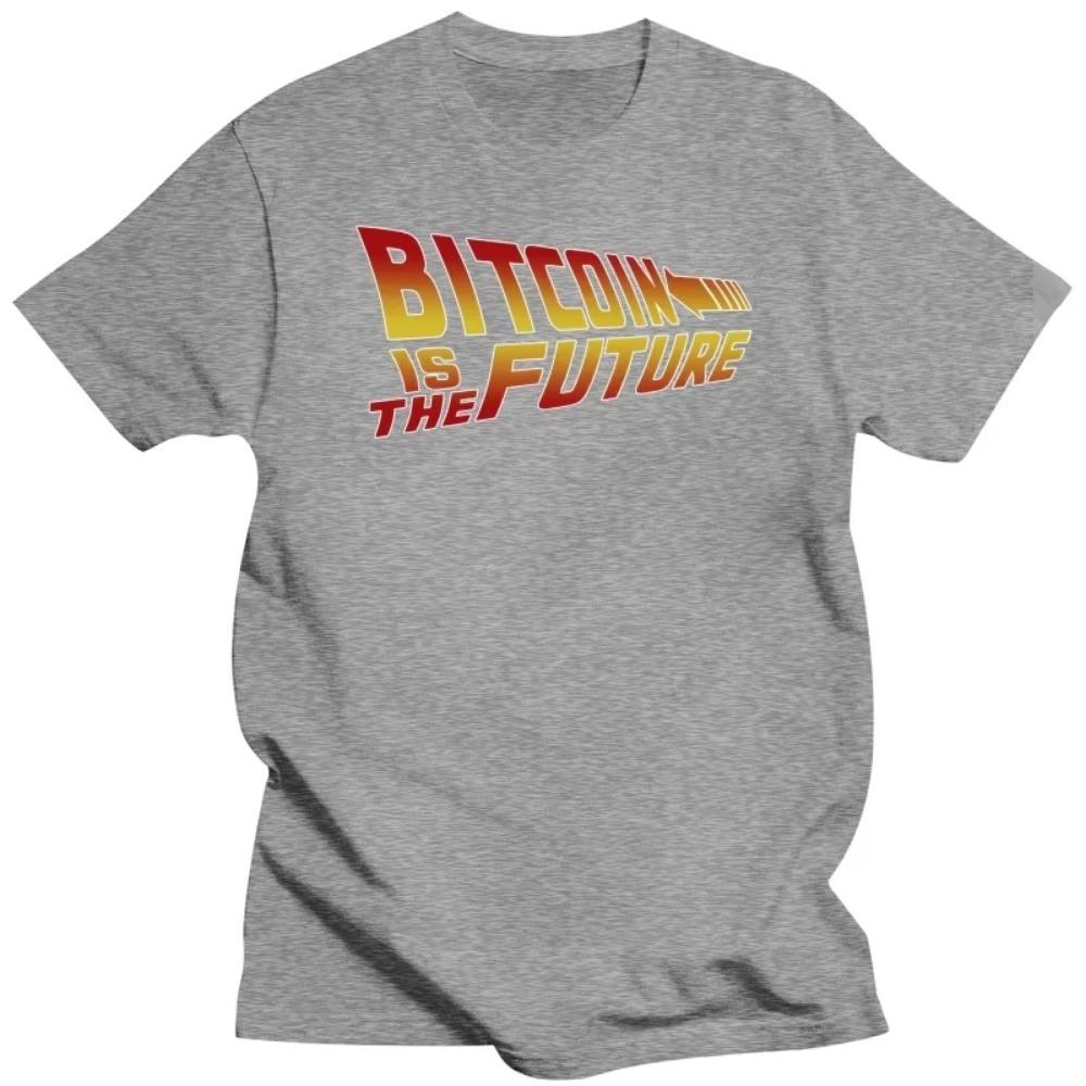 Cool Bitcoin Is The Future T Shirt Men O-neck Short Sleeve BTC Crypto Currency Blockchain Tee Tops Cotton Streetwear Tshirt