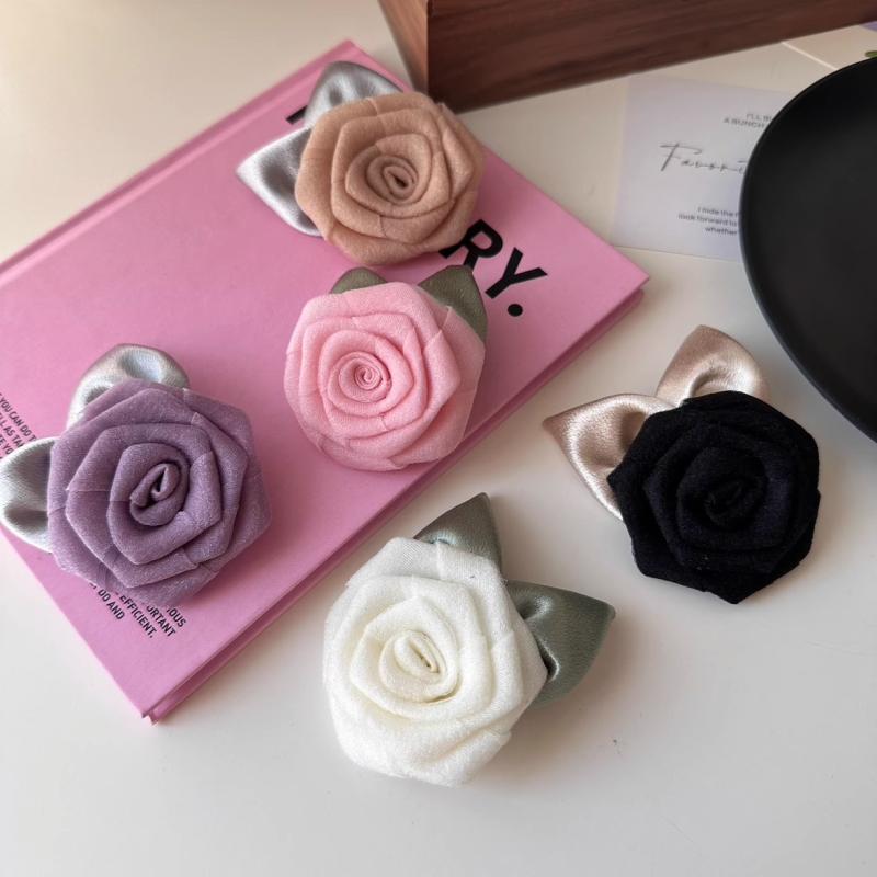 Sweet Versatile Mesh Flower Hair Clip For Woman Girls Elegant Temperament Rose Shark Clip Fashion Hair Accessories Gifts