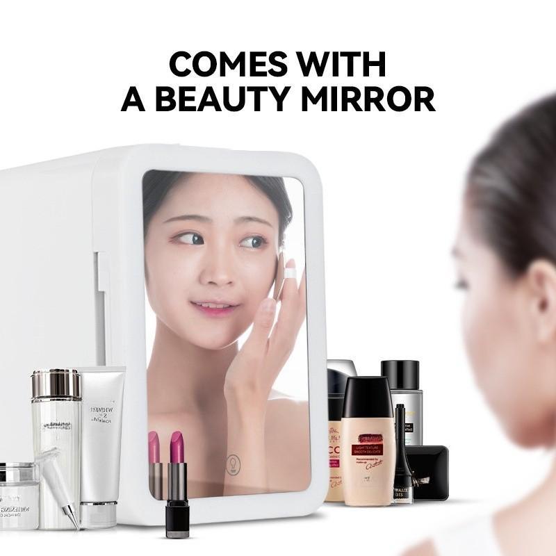 8L Large Capacity Mirror Cosmetic Refrigerator Car Household Mini Refrigerator Beauty Mask Skin Care Cosmetics Mini Fridge