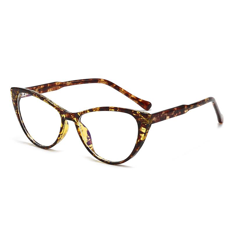 New anti-blue glasses women's PC ferrule legs fashionable retro plate color flat glasses can be matched with glasses