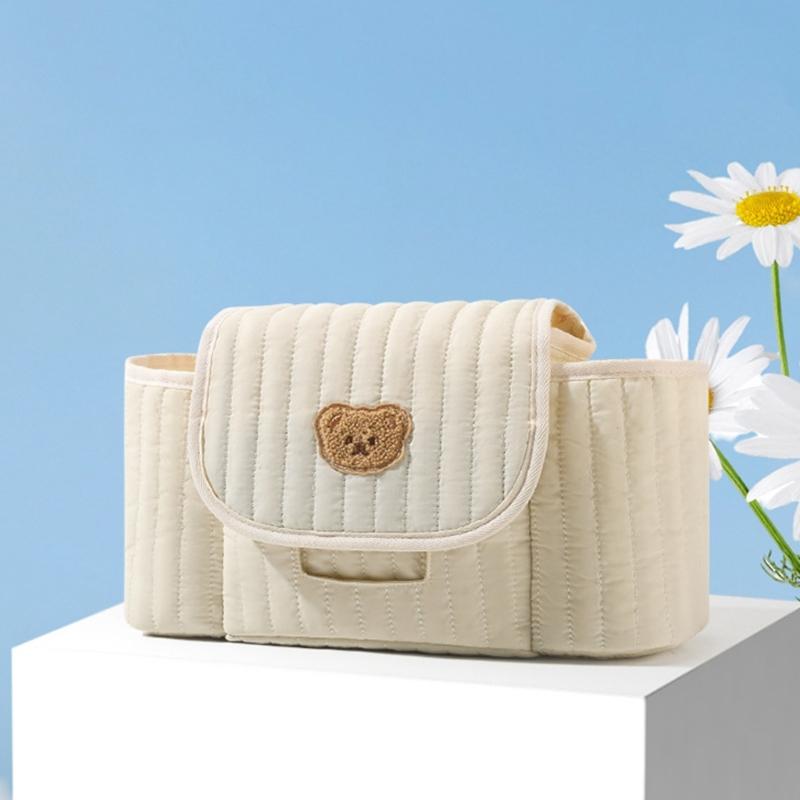 Multifunctional Organizer Bag Baby Strollers Hanging Bag Multiple Compartment Pushchair Storage Bag for Toy Water Bottle
