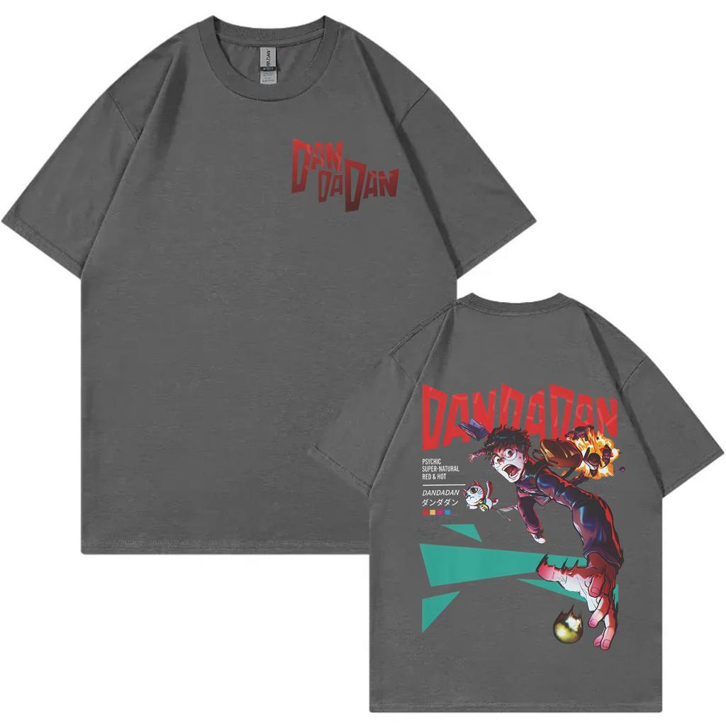 Japanese Anime Dandadan Double Sided Print Tshirt Men Women Fashion Cartoon Short Sleeve Tshirts Summer Casual Cotton T Shirts