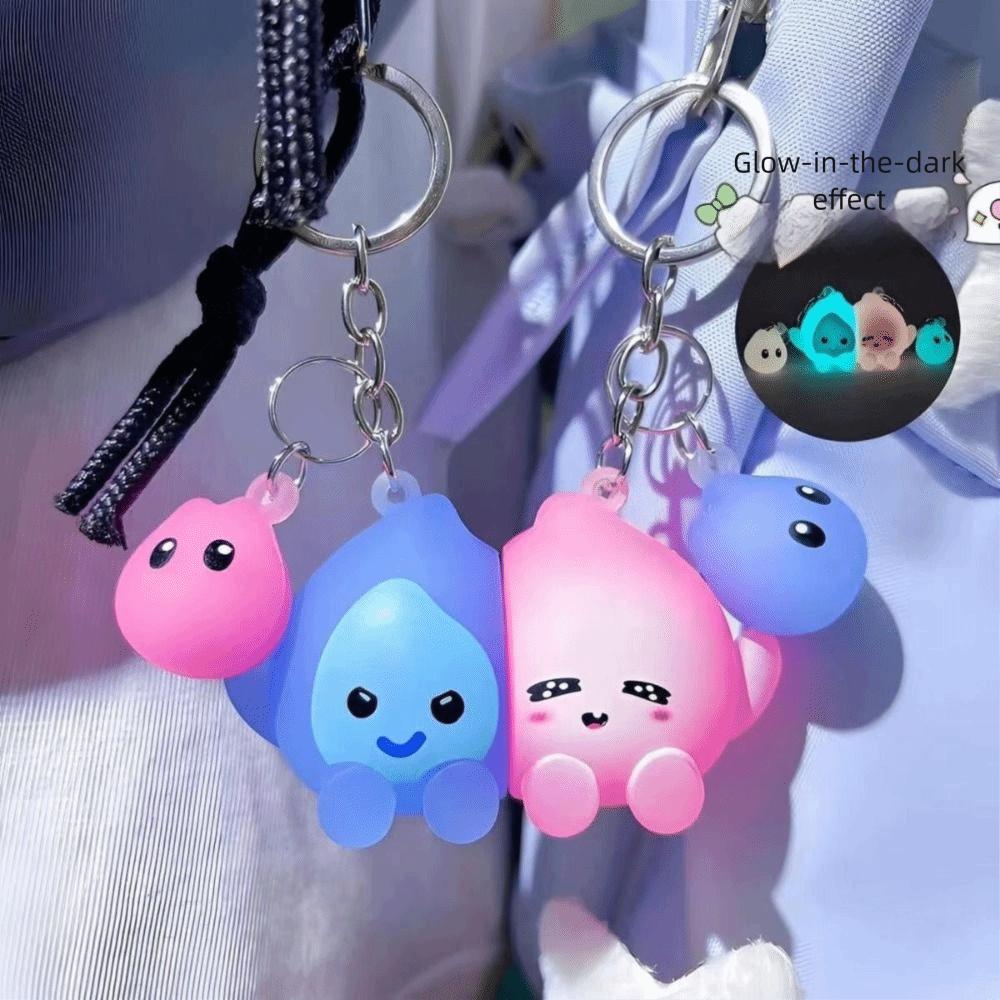 Luminous Keychains Hanger Magnetic Suction Couple Keyring Girl Style Bag Pendant Couple Use