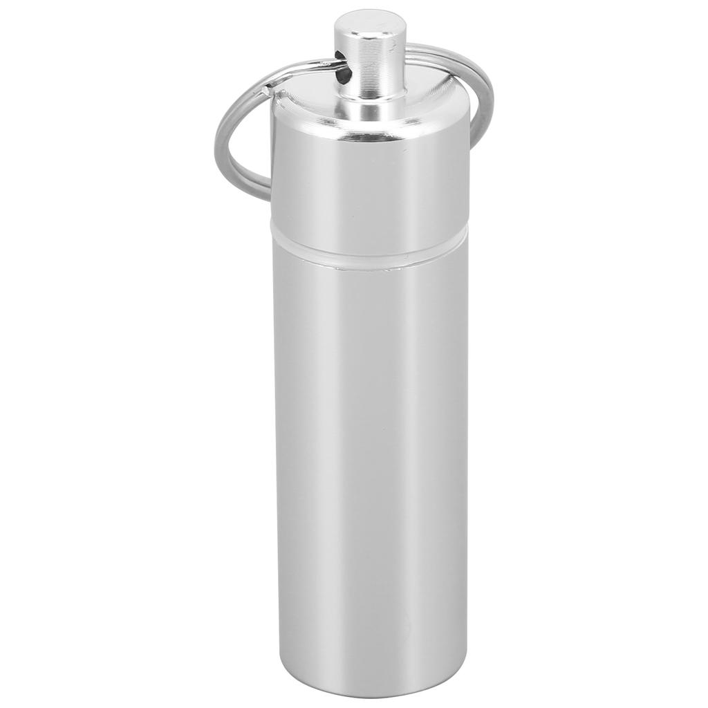Aluminum Alloy Pill Box Waterproof Keychain Pill Holder Organizer for Outdoor Travels