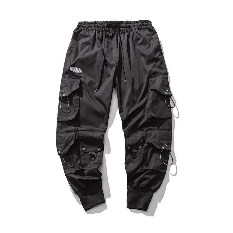 Pantalon simple couche grande taille pour homme, pantalon décontracté à cordon de serrage multi-poches hip-hop à la mode printemps et automne