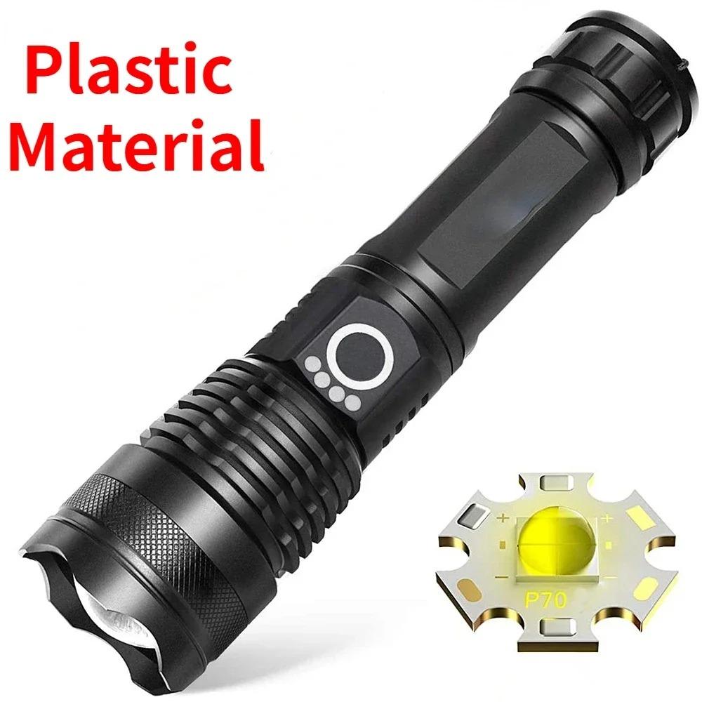 

2024 XHP360 Светодиодный сверхмощный фонарик 18650 и 26650 USB перезаряжаемые тактические фонари высокой мощности IPX6 Водонепроницаемый фонарь Black Plastic